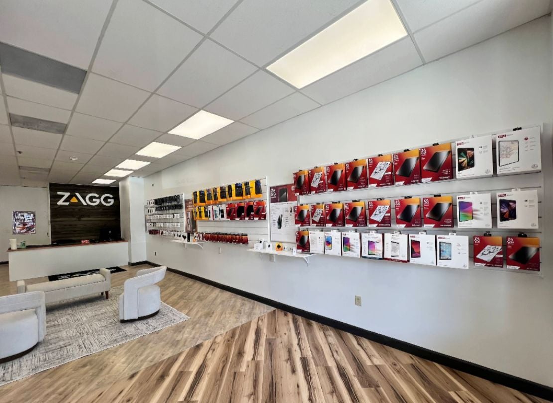 product wall inside of ZAGG - Durham