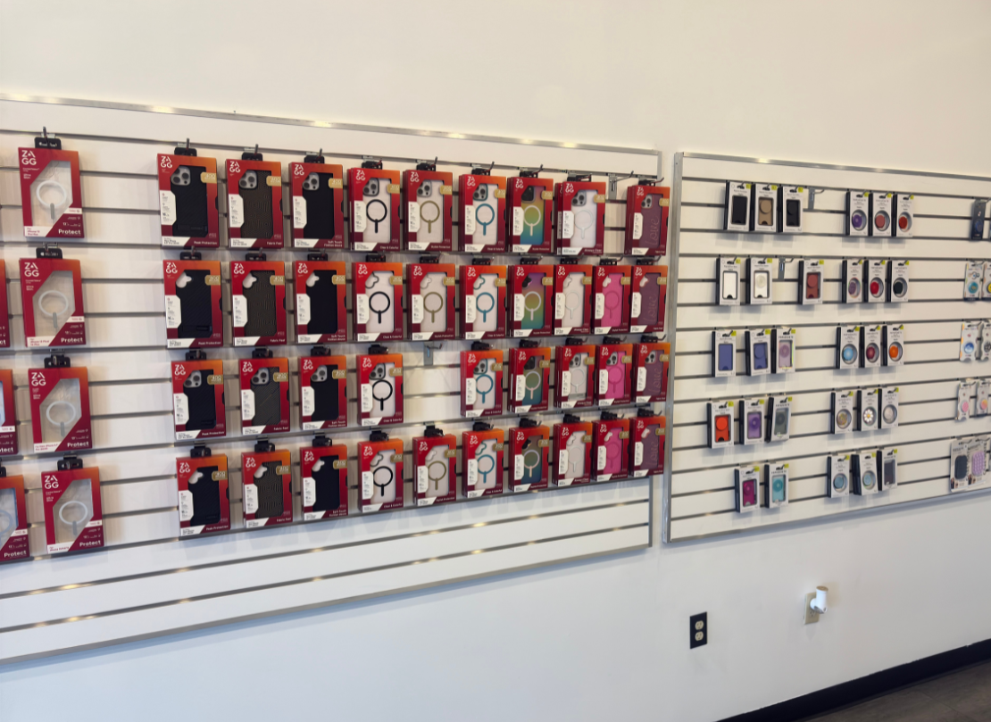 product wall inside of zagg store