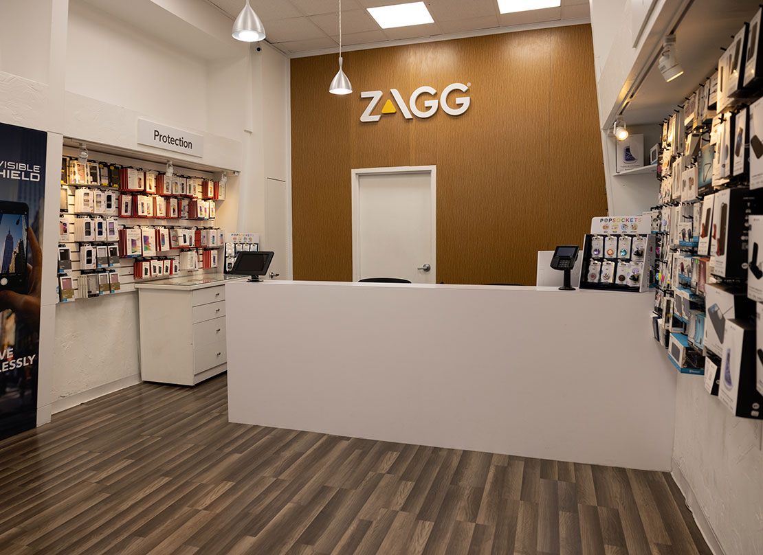 ZAGG University Place customer service stand