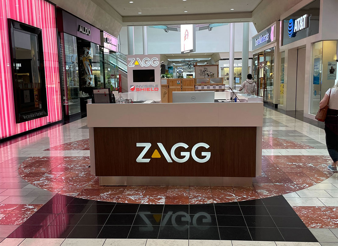 ZAGG tech accessories kiosk at washington square mall