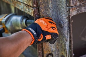 person working while wearing D3O hand protection