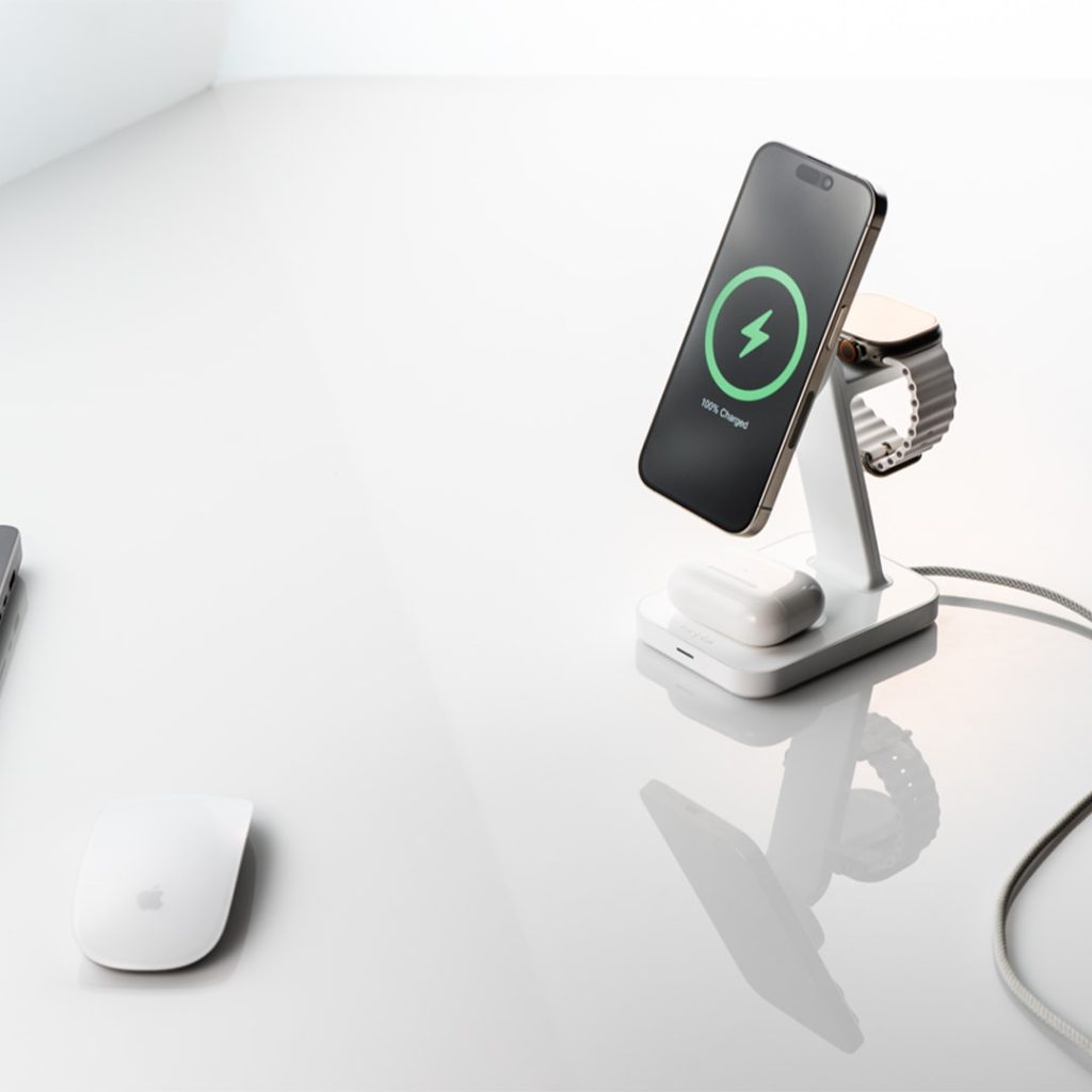 close-up of wireless charging station