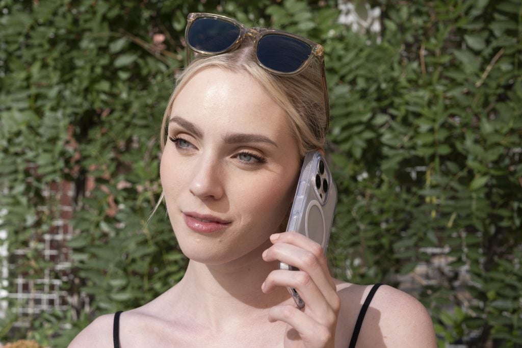 woman talking on a iphone