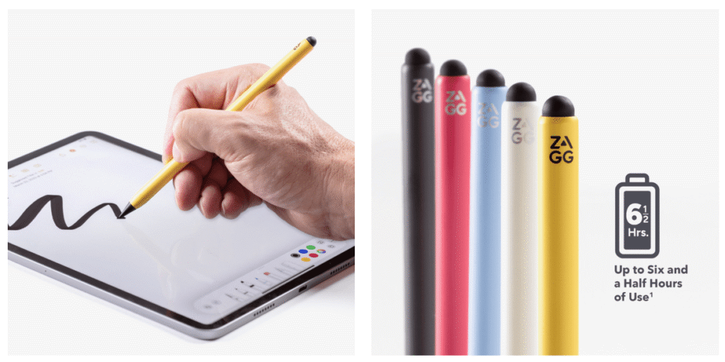 collage of stylus being used